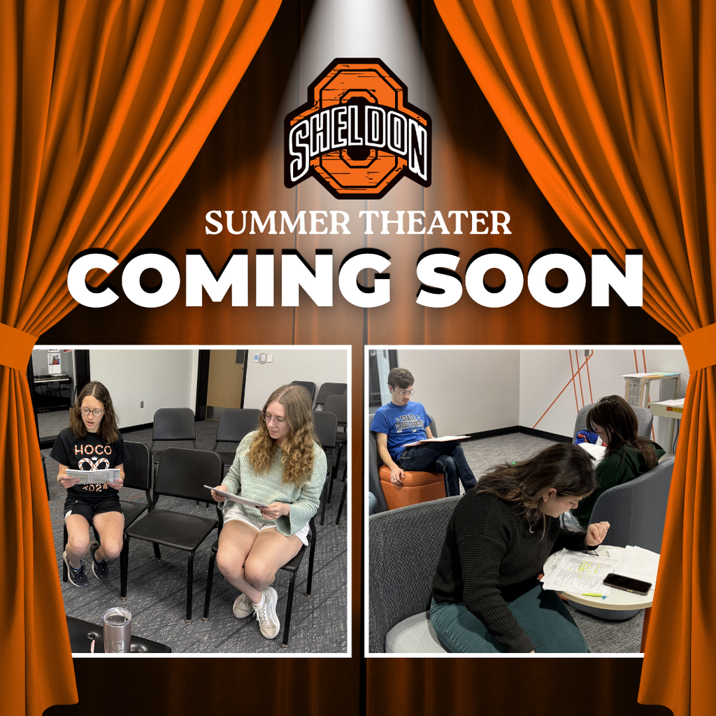 Sheldon Summer Theater shows begin next weekend! Our cast and crew have been working hard to prepare for an exciting performance season, and we can’t wait for you to join us for six great shows. All shows are at 7pm in the Sheldon High School Auditorium. The show on Sunday, July 4 is at 2pm. Here is this year’s lineup.
