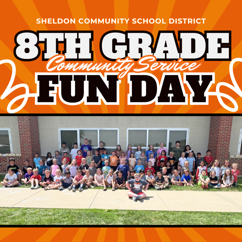 Sheldon Middle School 8th graders recently hosted a Community Service Day with the East Elementary 1st graders! Students spent time together playing station games such as Jump the River, Crazy Ball Soccer, and Sharks & Minnows, and enjoyed a popcorn bar as a special treat. It was a great opportunity for students to build connections, have fun, and create lasting memories. A wonderful time was had by all! Way to go Orabs!