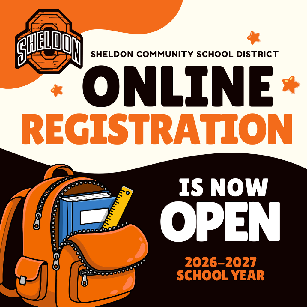 Online Registration is Now Open! https://www.sheldonschools.com/page/registration Parents and guardians can conveniently register their students anytime throughout the summer. For those who prefer to register in person, registration will be held on August 4.