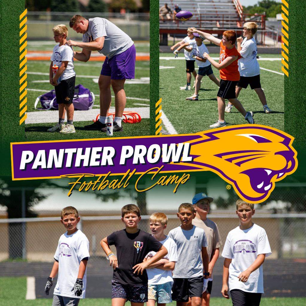 Students in grades 3-8 had an amazing time at the Panther Prowl Football Camp held Saturday at Orab Field!   Panther Prowl is a youth football development program dedicated to building strong fundamentals through skill instruction, offensive and defensive drills, and team-focused activities. Led by UNI football players, the camp helped our young athletes develop football skills, speed, and agility while enjoying a fun, energetic, and positive environment. Great work, future Orabs!