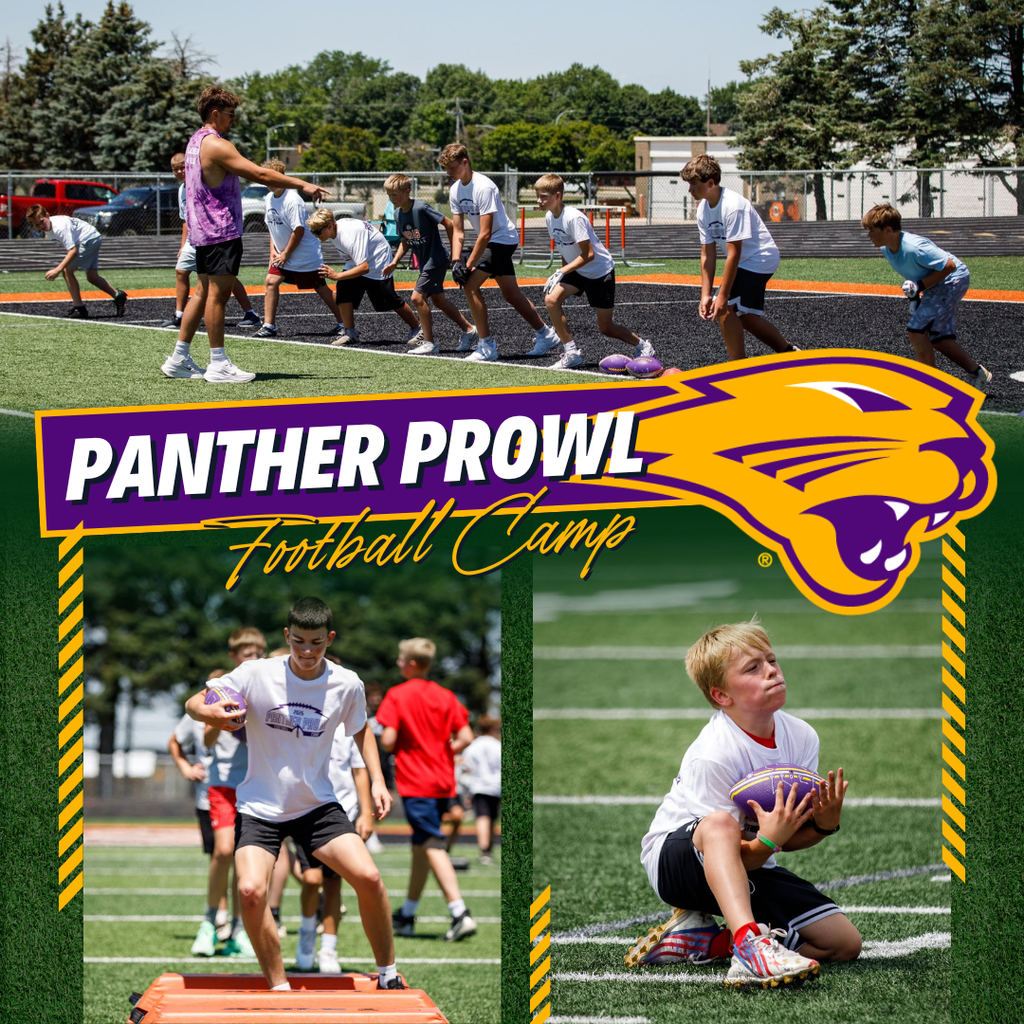 Students in grades 3-8 had an amazing time at the Panther Prowl Football Camp held Saturday at Orab Field!   Panther Prowl is a youth football development program dedicated to building strong fundamentals through skill instruction, offensive and defensive drills, and team-focused activities. Led by UNI football players, the camp helped our young athletes develop football skills, speed, and agility while enjoying a fun, energetic, and positive environment. Great work, future Orabs!