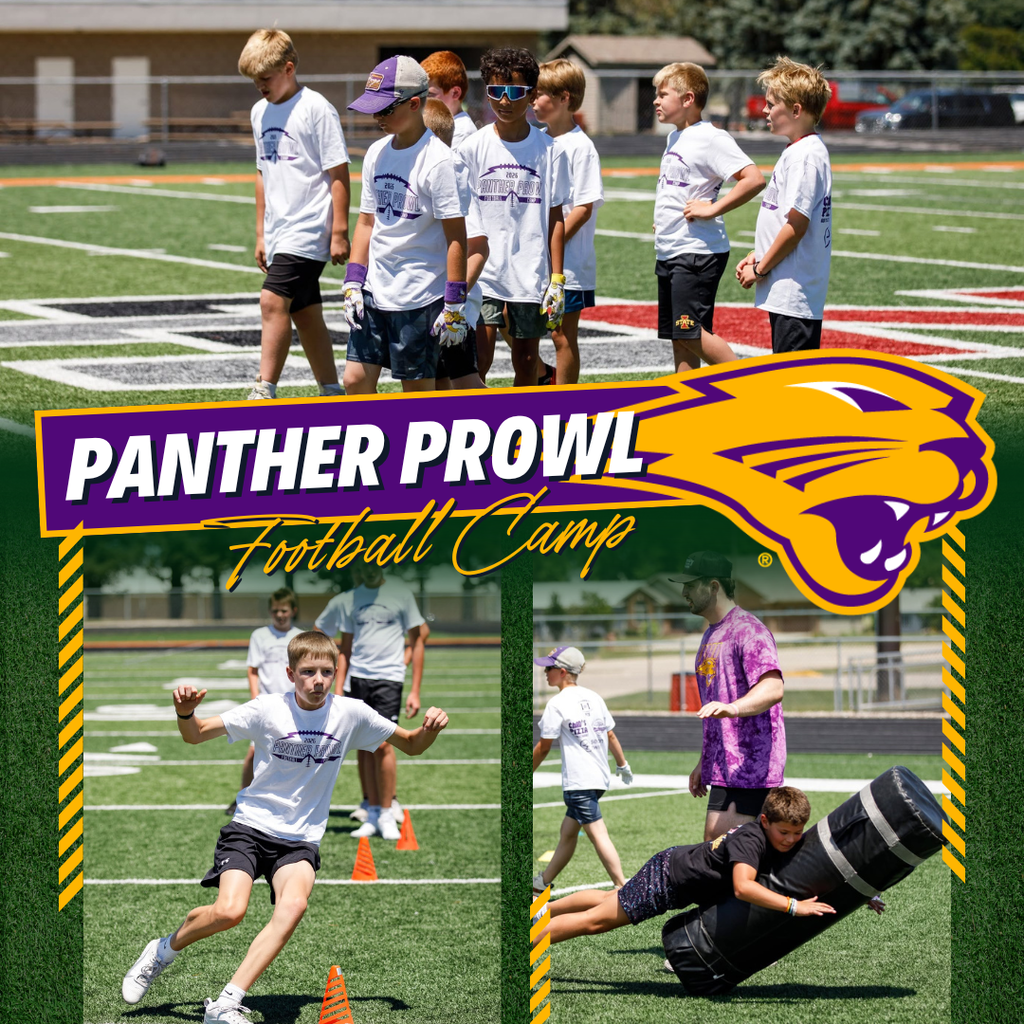 Students in grades 3-8 had an amazing time at the Panther Prowl Football Camp held Saturday at Orab Field!   Panther Prowl is a youth football development program dedicated to building strong fundamentals through skill instruction, offensive and defensive drills, and team-focused activities. Led by UNI football players, the camp helped our young athletes develop football skills, speed, and agility while enjoying a fun, energetic, and positive environment. Great work, future Orabs!