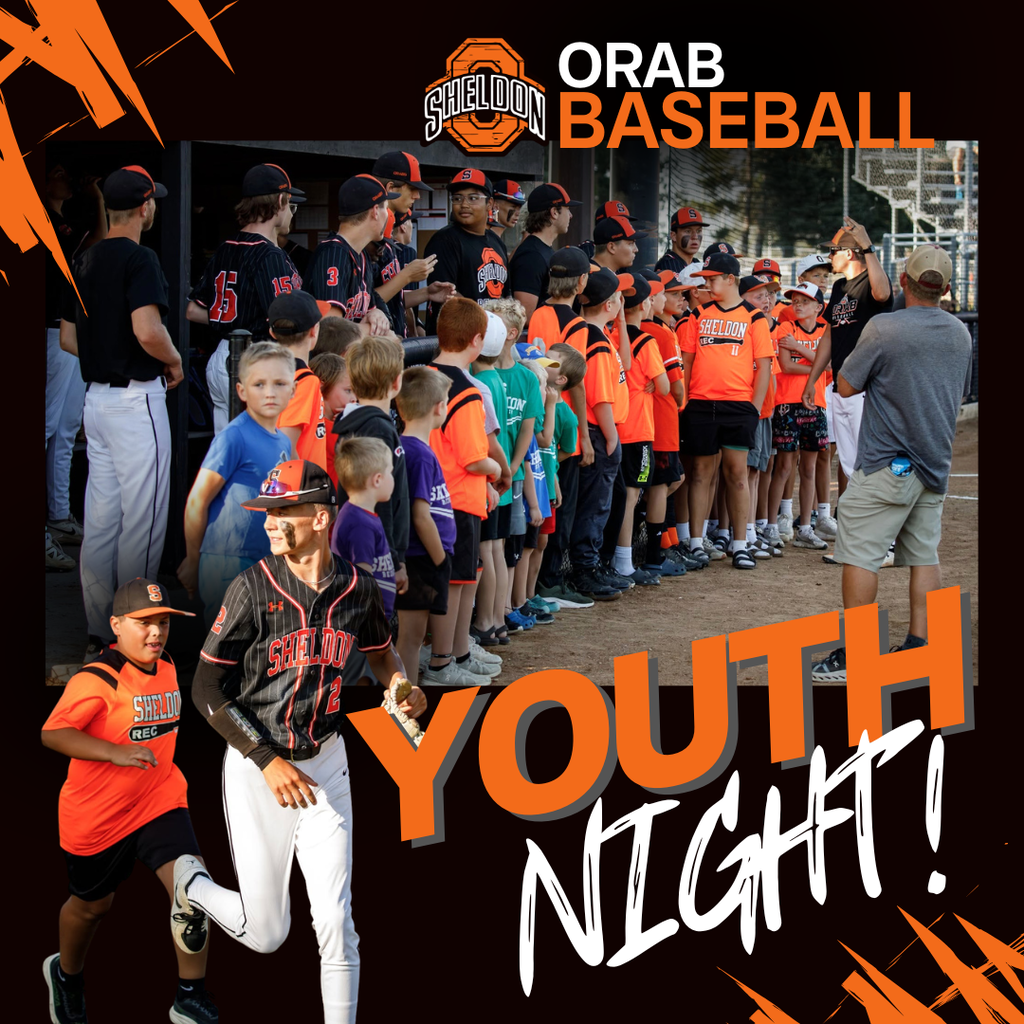 It was a great night celebrating the future of Orab Baseball! Last Friday, Sheldon Youth Baseball players had the opportunity to be part of the JV/V game-day experience. The young athletes met the team in the dugout, ran onto the field alongside the players for introductions, stood shoulder to shoulder with them during the National Anthem, and joined the team huddle before the first pitch. A big thank you to our Sheldon High School baseball players for being outstanding role models. Your leadership, encouragement, and willingness to invest in our younger athletes helps inspire the next generation of Orabs. The future of Orab Baseball is bright!