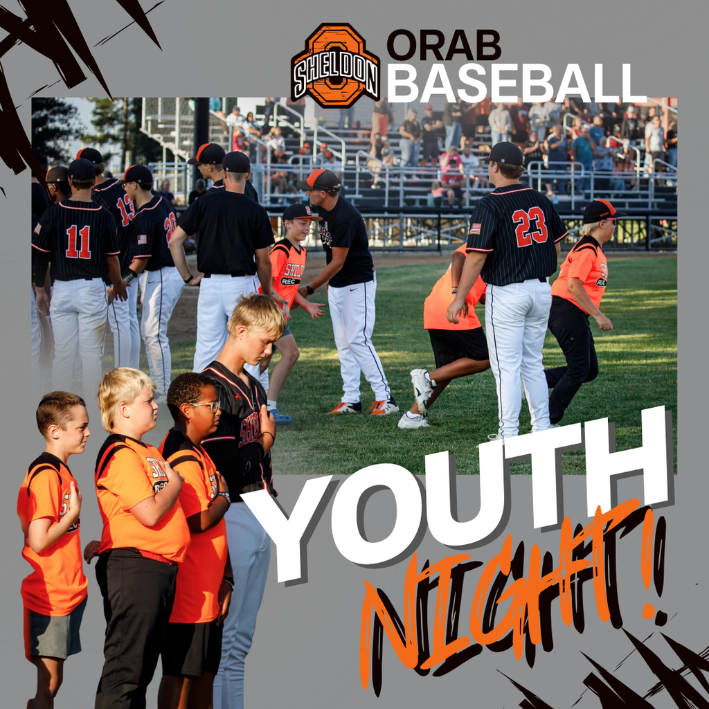 It was a great night celebrating the future of Orab Baseball! Last Friday, Sheldon Youth Baseball players had the opportunity to be part of the JV/V game-day experience. The young athletes met the team in the dugout, ran onto the field alongside the players for introductions, stood shoulder to shoulder with them during the National Anthem, and joined the team huddle before the first pitch. A big thank you to our Sheldon High School baseball players for being outstanding role models. Your leadership, encouragement, and willingness to invest in our younger athletes helps inspire the next generation of Orabs. The future of Orab Baseball is bright!