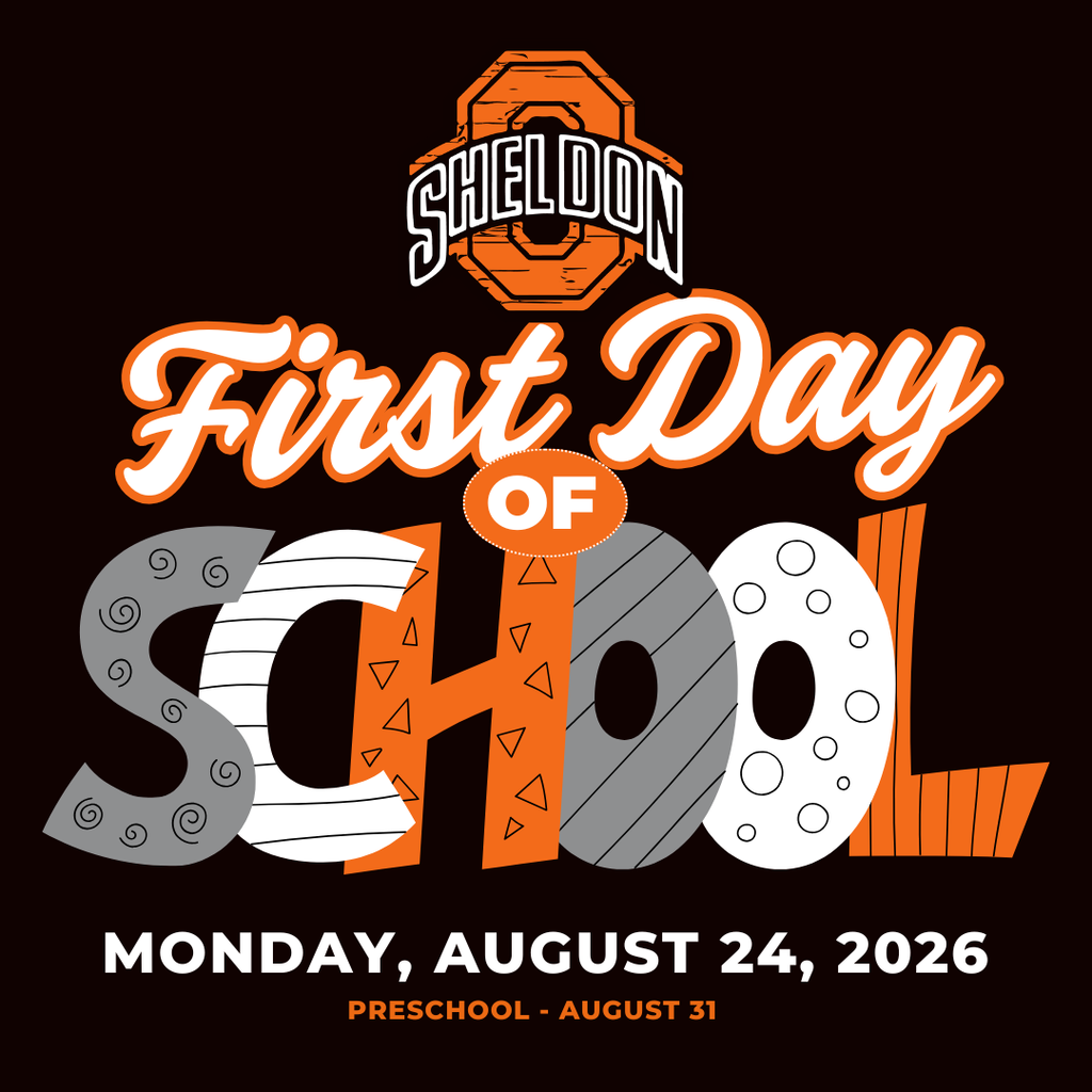 Mark Your Calendars!  The countdown to a new school year is on!  The first day of school for Sheldon Community School District students is Monday, August 31.  We're also excited to welcome our youngest learners, as Little Orabs Preschool begins on Monday, August 31 as well!  We can't wait to welcome everyone back for another great year of learning, growth, and Orab pride. See you soon!