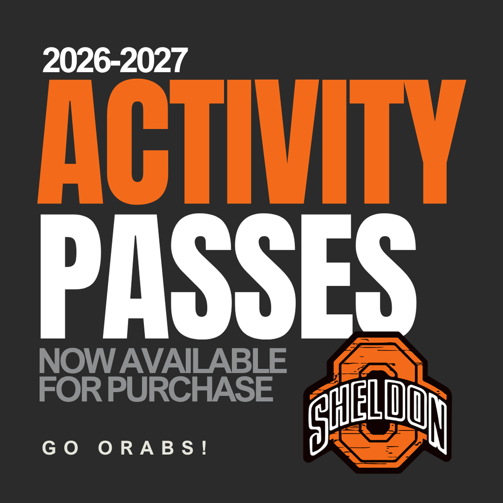 2026-27 Sheldon Community School District Activity Passes Are Now Available! Get ready to cheer on the Orabs all year long! We can't wait to see our fans filling the stands and supporting our students throughout another exciting year of Orab athletics and activities! **REMINDER: All Sheldon High School students will receive a FREE activity pass for the 2026-27 school year. Purchase your activity pass today using the link below. ⬇️ https://www.gobound.com/ia/schools/sheldon/tickets