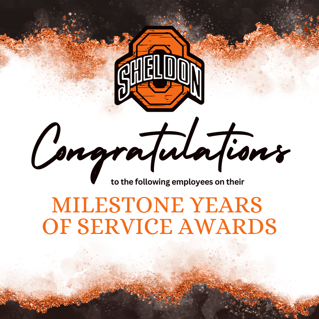 Congratulations to our Years of Service recipients at Sheldon Community School District! Thank you for your dedication, commitment, and the countless ways you make a difference in the lives of our students and our school community. We are grateful for your years of service and all that you do for Sheldon!