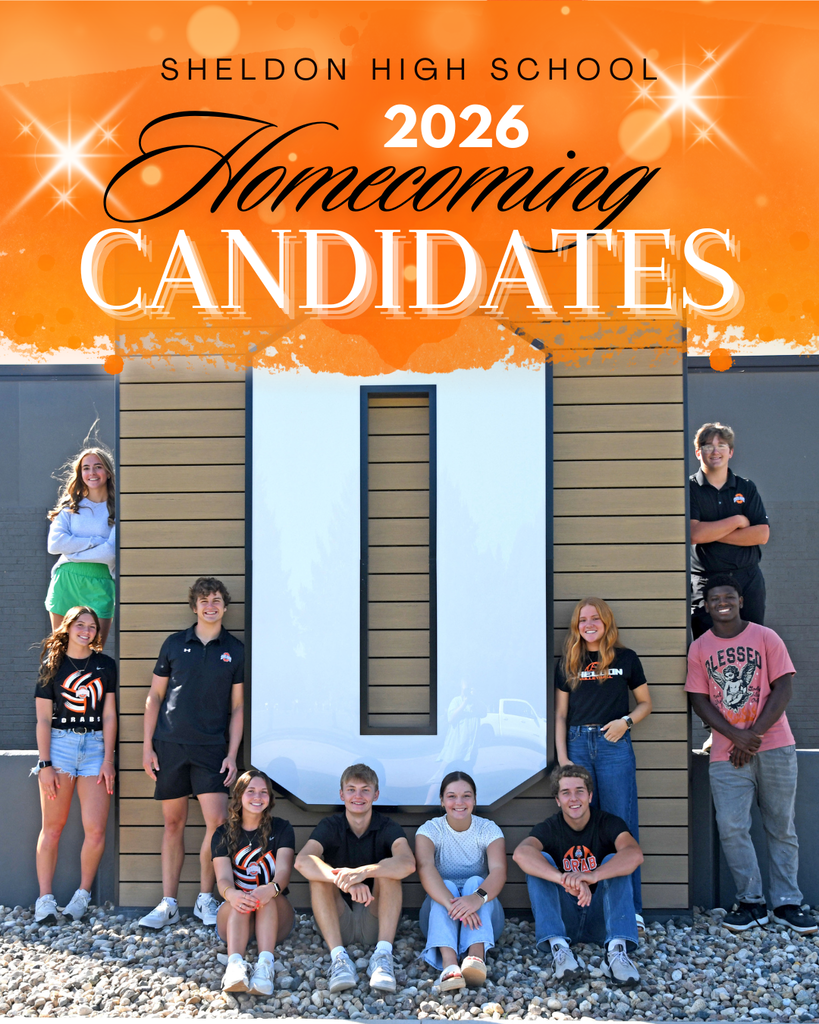 Introducing the 2026 Sheldon High School Homecoming Court! Congratulations to the Sheldon High School students selected to this year’s Homecoming Court! We’re excited to celebrate these students and all they represent as we gear up for an unforgettable Homecoming week! Homecoming Week: Monday-Friday, Sept. 14-18, 2026 Coronation: Tuesday, Sept. 15 - 7:00pm (HS Gym) Homecoming Parade: Friday, Sept. 18 - 2:30 pm Queen Candidates Emma Bunkers, Jada Honkomp, Jaya Paulson, Morgan Paulson, Hallie Robinson King Candidates Caiden Jager, Levi Lang, Stephen Mack, Sawyer Olson, Cael Story