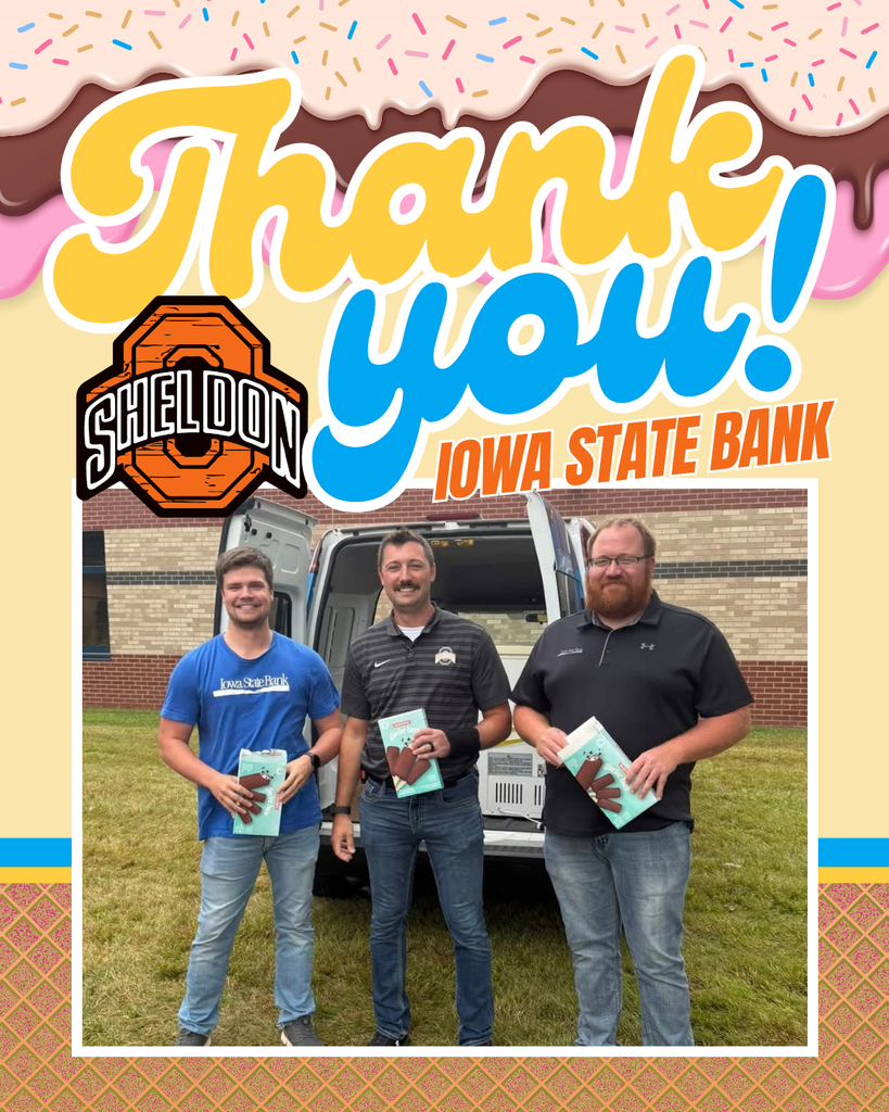 🍦 A SWEET HOMECOMING SURPRISE! 🍦 A huge thank you to Iowa State Bank for treating every Sheldon Middle School student to an ice cream bar on Friday afternoon during Homecoming! It was the perfect way to celebrate the end of a fun-filled Homecoming week and put some extra smiles on our students’ faces. We truly appreciate your generosity and support of our Orab students and school community! Thank you, Iowa State Bank, for helping make Homecoming even sweeter!