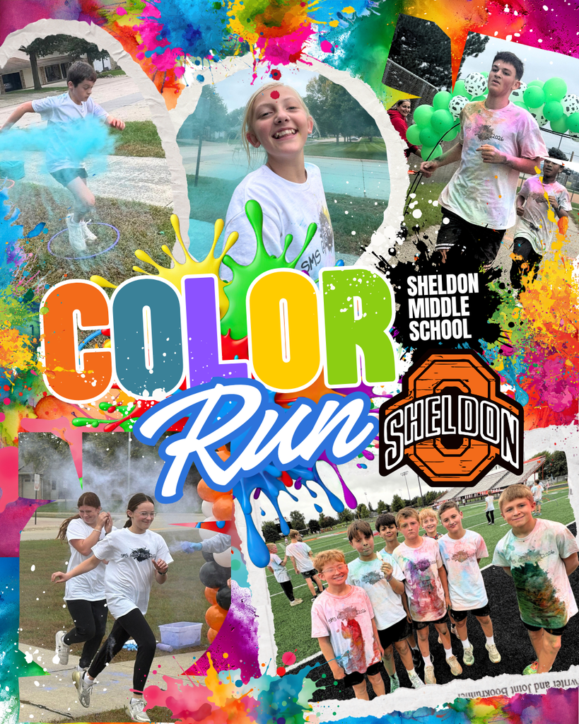 WHAT A COLORFUL SUCCESS! PART 1 Our Sheldon Middle School Color Run was a blast! Students enjoyed fun activities, tackled obstacle courses, and, of course, got completely splattered with color along the route! It was an afternoon filled with smiles, laughter, school spirit, and plenty of colorful memories. A HUGE thank you to all of our parents and local businesses who hosted stations along the route and helped make the event so much fun! And, of course, thank you to our Middle School students for all of their hard work fundraising to make this celebration possible. Your efforts paid off with an afternoon full of fun, color, and memories! Way to go Orabs!