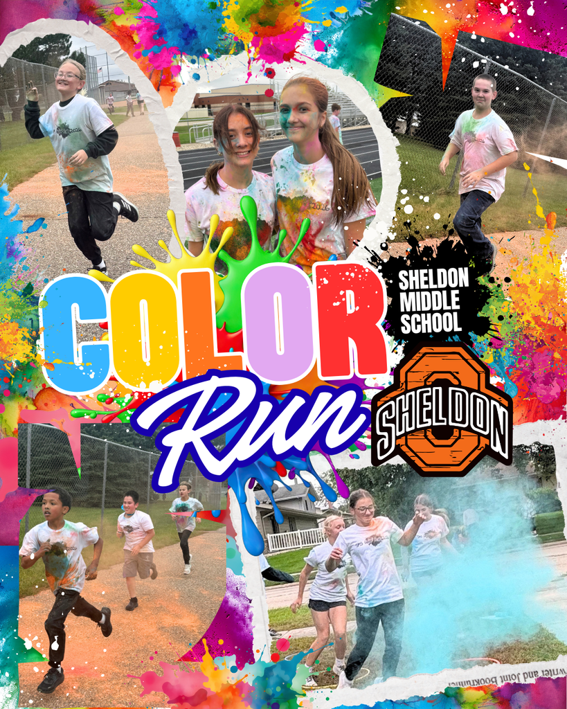 WHAT A COLORFUL SUCCESS! PART 2 Our Sheldon Middle School Color Run was a blast! Students enjoyed fun activities, tackled obstacle courses, and, of course, got completely splattered with color along the route! It was an afternoon filled with smiles, laughter, school spirit, and plenty of colorful memories. A HUGE thank you to all of our parents and local businesses who hosted stations along the route and helped make the event so much fun! And, of course, thank you to our Middle School students for all of their hard work fundraising to make this celebration possible. Your efforts paid off with an afternoon full of fun, color, and memories! Way to go Orabs!