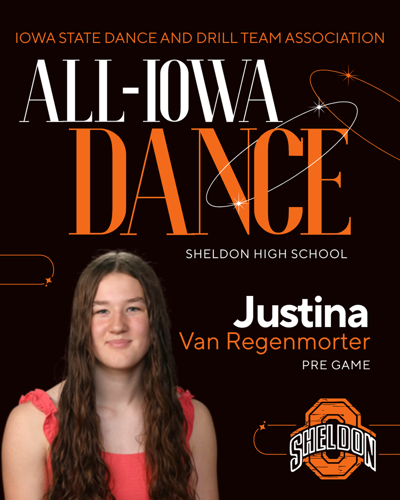 Congratulations to the Sheldon High School Dance Team members selected by the Iowa State Dance and Drill Team Association (ISDTA) for All-Iowa Dance! These talented dancers will have the exciting opportunity to perform at the State Girls Basketball Tournament this winter! We are proud of you and can’t wait to see you shine on the state stage! Go Orabs!