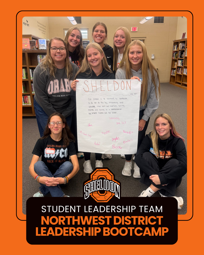 Growing as Leaders, Learning Together! On September 23, members of Sheldon High School’s Student Leadership Team (SLT) attended the Northwest District Leadership Bootcamp at MVAOCOU! Students connected with other student councils, exchanged ideas, and learned new ways to strengthen their leadership skills and make a positive impact in their school. These experiences help our Orabs grow as leaders and bring fresh ideas back to Sheldon! Way to represent Orab Nation!