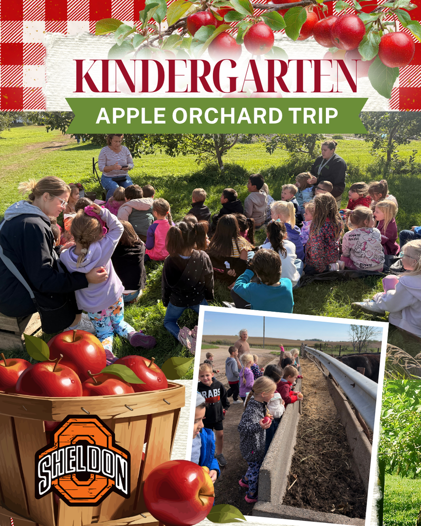 Sheldon East Elementary kindergarteners had a great day at Nystrom Apple Orchard! Our students enjoyed a fun-filled field trip where they listened to an apple-themed story, made feeders for animals, and had the opportunity to feed the animals apples. A big thank-you to Nystrom Apple Orchard for welcoming our students and providing such a fun learning experience! Way to go Orabs!