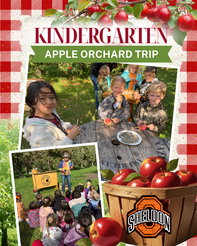 Sheldon East Elementary kindergarteners had a great day at Nystrom Apple Orchard! Our students enjoyed a fun-filled field trip where they listened to an apple-themed story, made feeders for animals, and had the opportunity to feed the animals apples. A big thank-you to Nystrom Apple Orchard for welcoming our students and providing such a fun learning experience! Way to go Orabs!