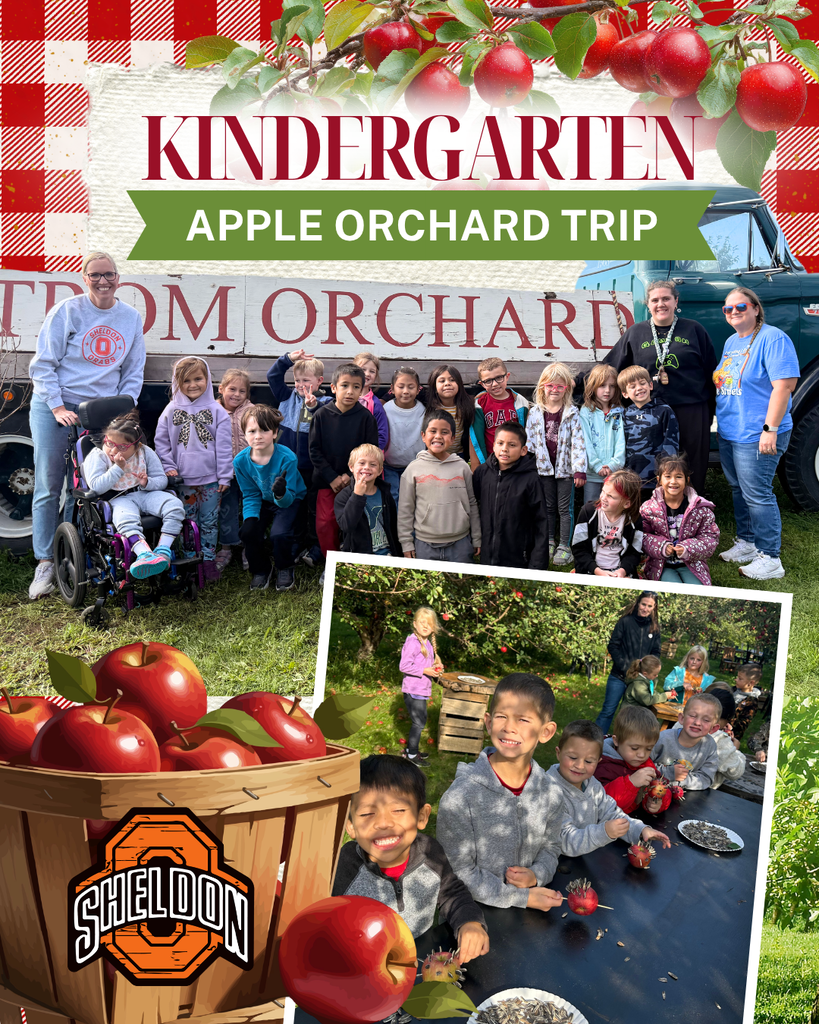 Sheldon East Elementary kindergarteners had a great day at Nystrom Apple Orchard! Our students enjoyed a fun-filled field trip where they listened to an apple-themed story, made feeders for animals, and had the opportunity to feed the animals apples. A big thank-you to Nystrom Apple Orchard for welcoming our students and providing such a fun learning experience! Way to go Orabs!
