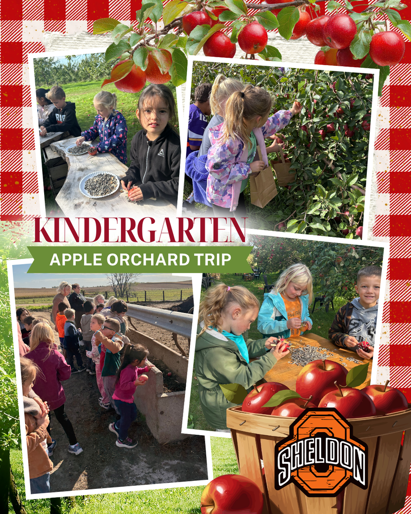 Sheldon East Elementary kindergarteners had a great day at Nystrom Apple Orchard! Our students enjoyed a fun-filled field trip where they listened to an apple-themed story, made feeders for animals, and had the opportunity to feed the animals apples. A big thank-you to Nystrom Apple Orchard for welcoming our students and providing such a fun learning experience! Way to go Orabs!