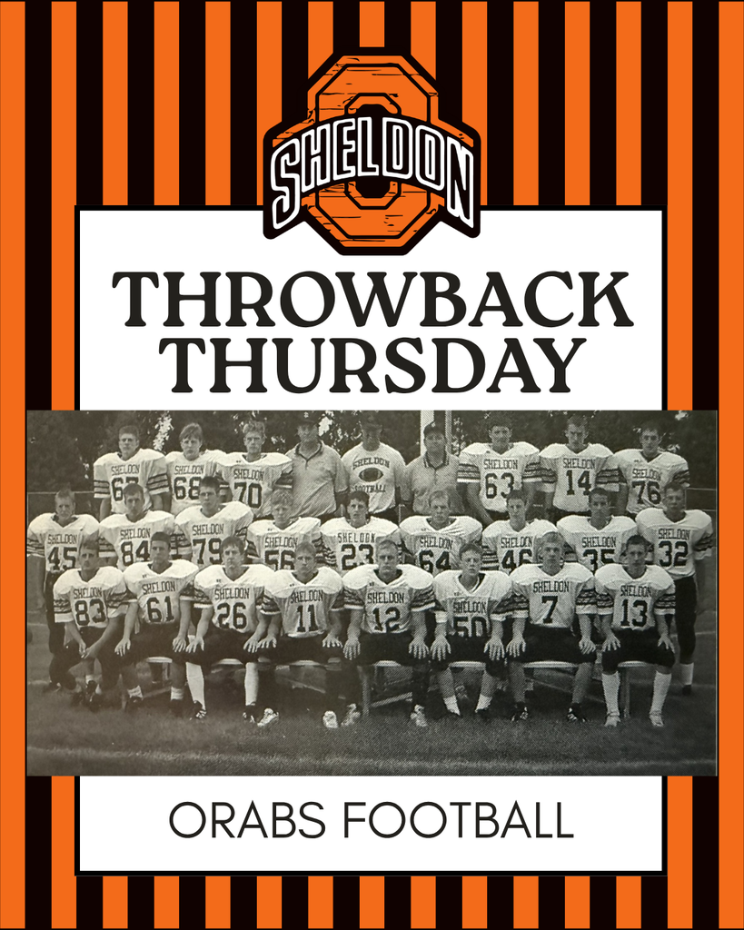 🏈 Throwback Thursday: Football Edition! 🏈 Taking it back to some Orab football memories! 🎬 Image created as part of the Sheldon High School Mass Media program by student Peyton Crawley.