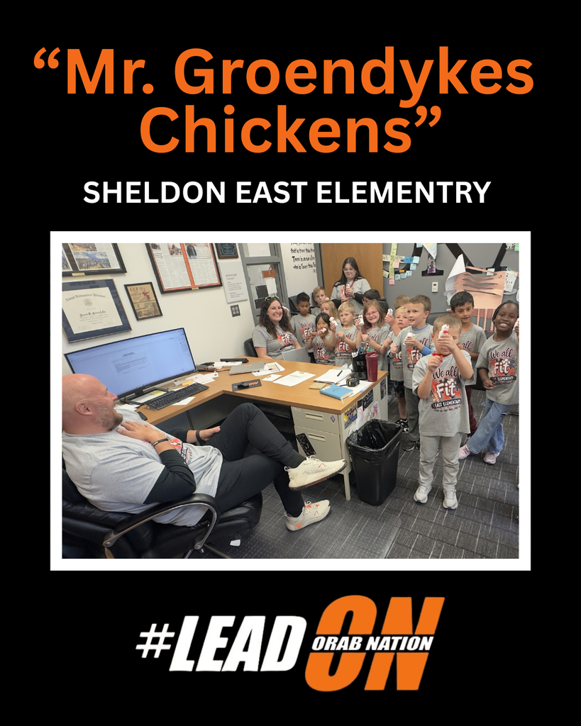 MR. GROENDYKES CHICKENS  A fun surprise at East Elementary! First-grade students surprised Mr. Groendyke with the chicken finger puppets they made. What a fun way to share their creativity and bring a smile to his day!  🎬 Image created as part of the Sheldon High School Mass Media program by students Dylan Iedema, John Wolf, Mason Klein, Devin Van Regenmorter, Caden Osborn, and Jon Mejia.
