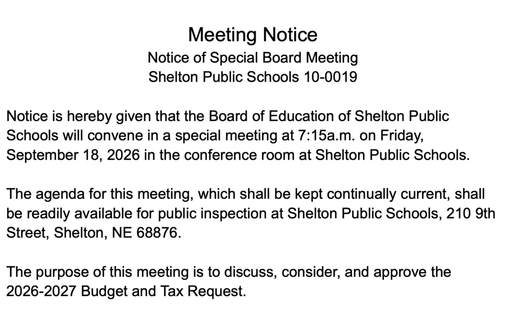Special BOE Meeting Budget