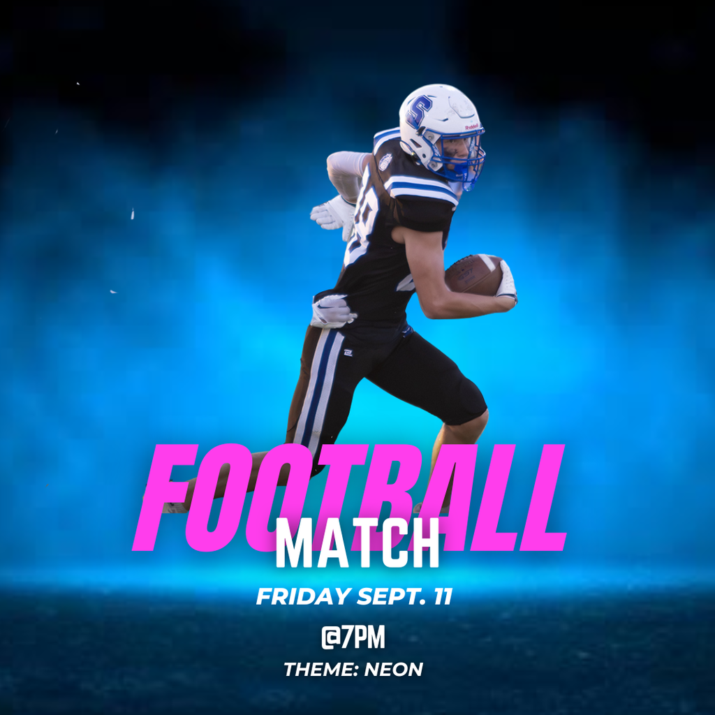 Neon theme Football poster