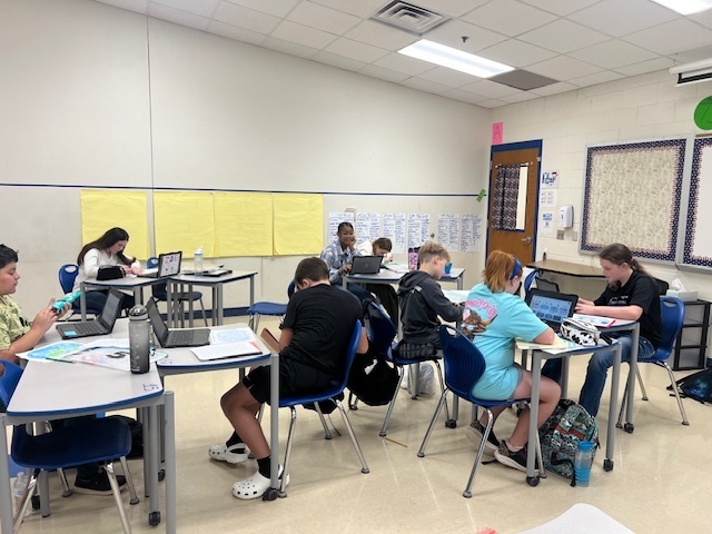 students working