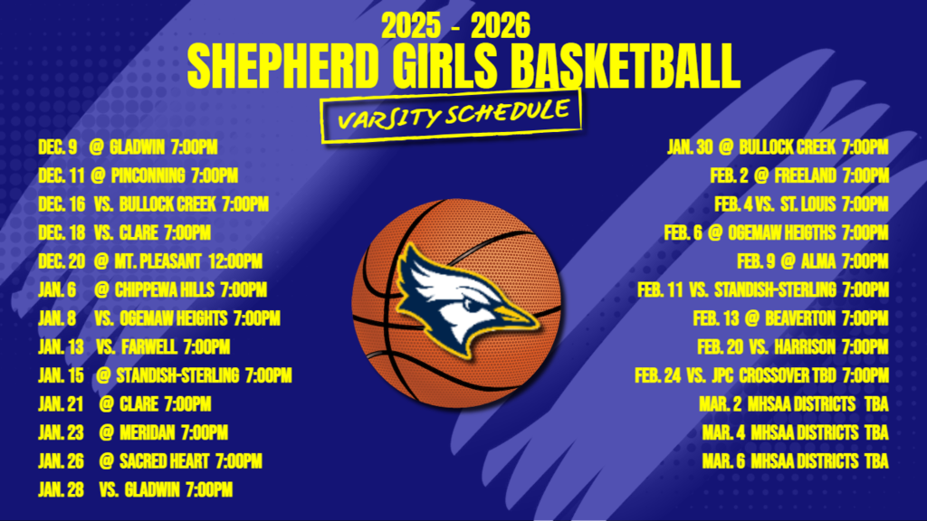 Varsity Girls Basketball Schedule 25-26