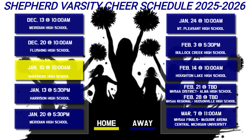 Varsity Cheer Schedule 25-26