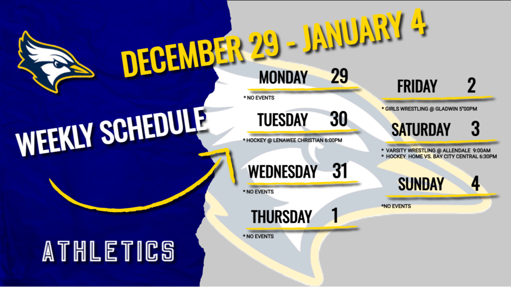 Sports Schedule week of 12/29