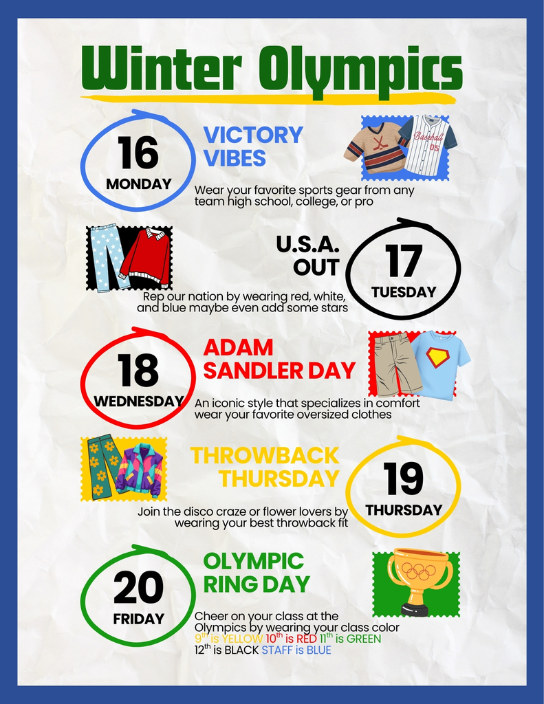 Winter Olympics Dress Up Days