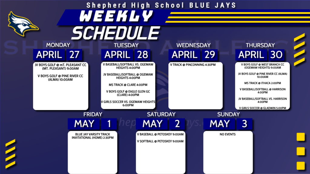Image of weekly schedule