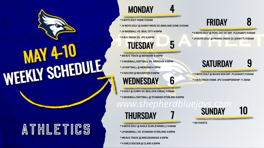 Image of weekly schedule