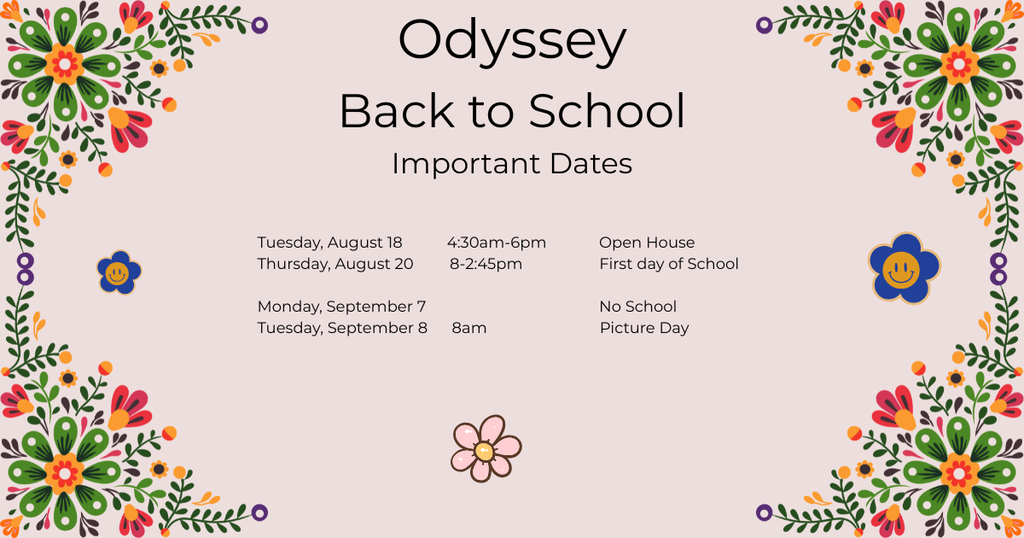 Back to school dates for Odyssey