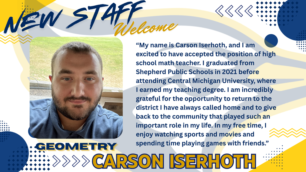 Carson Iserhoth, new Geometry Teacher