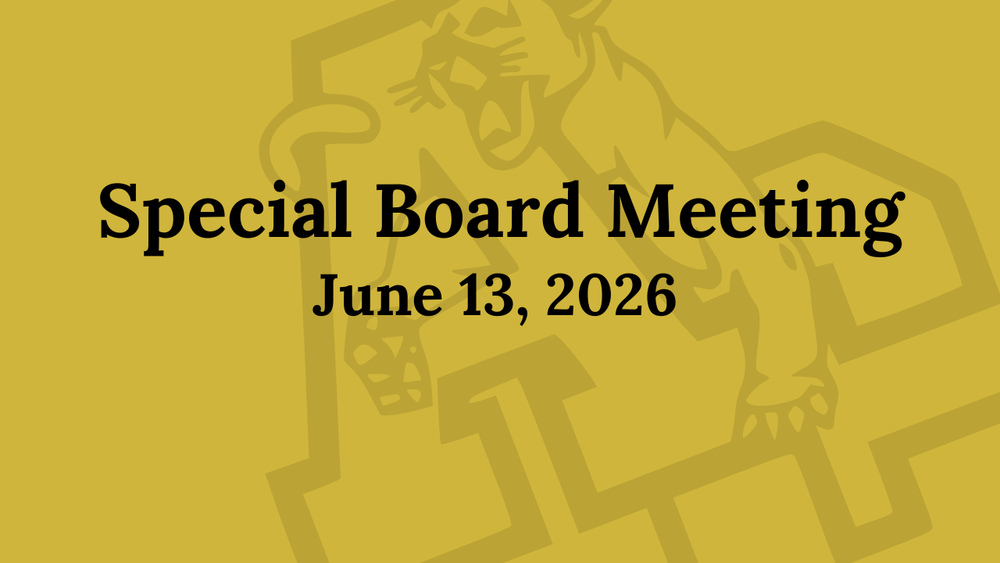 June 13, 2026 Notice of Special Board Meeting