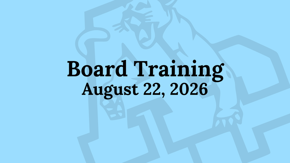 Notice of Special Board Training | August 22, 2026