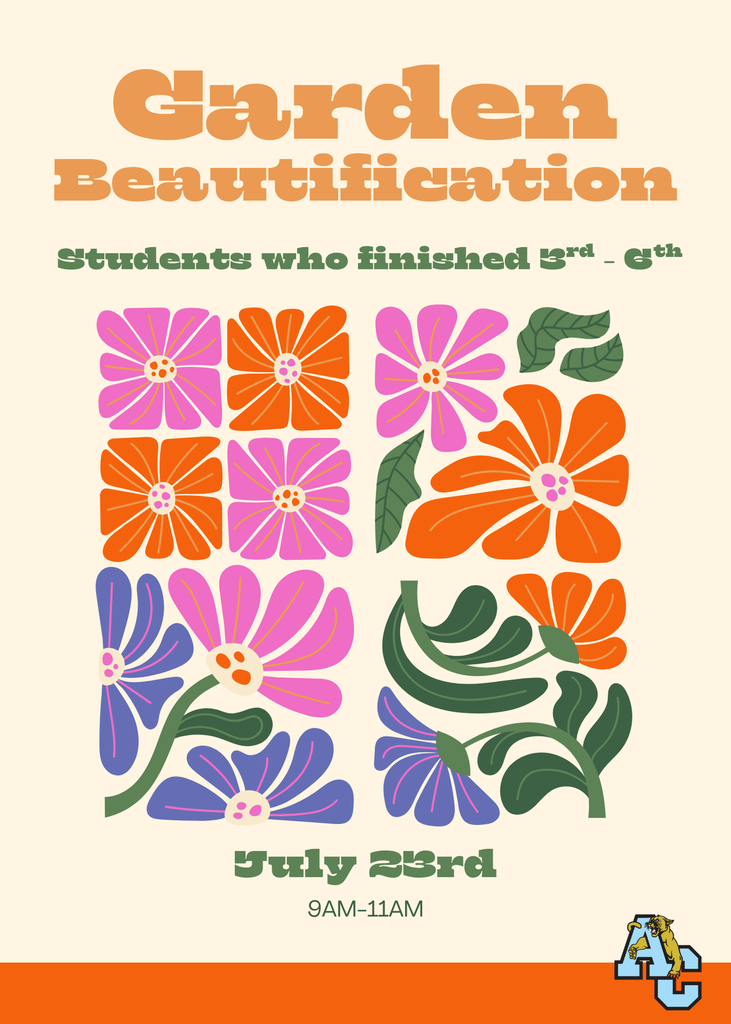 Beige Orange Floral Illustrative Garden Party Invitation