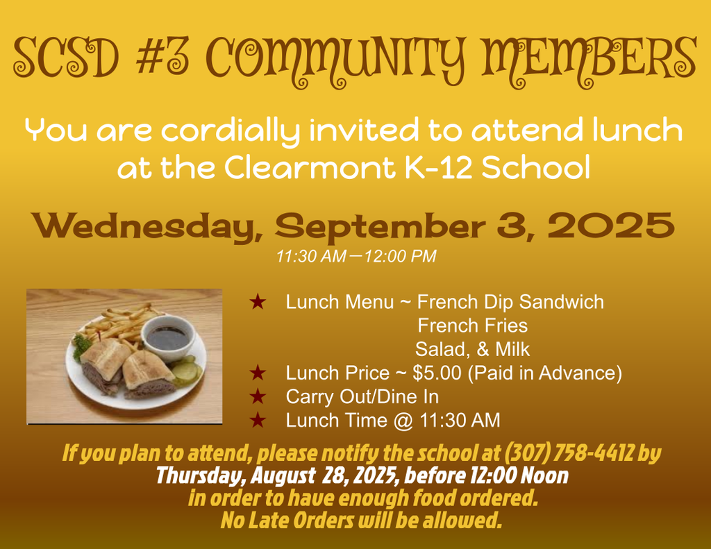 SCSD #3 Community Lunch Flyer (September 2025)