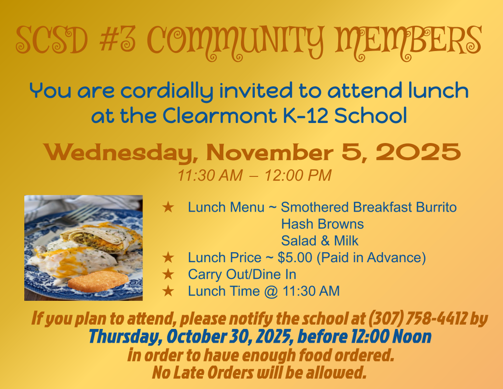 SCSD #3 Community Lunch Flyer (November 2025)