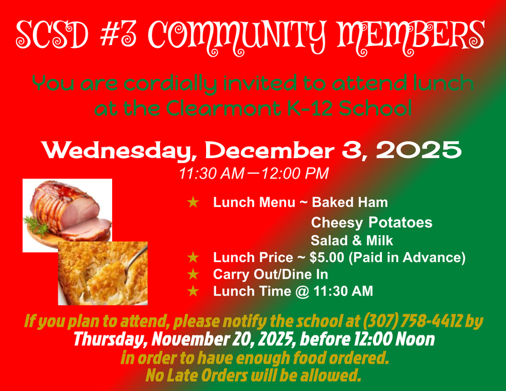 SCSD #3 Community Lunch Flyer (December 2025)