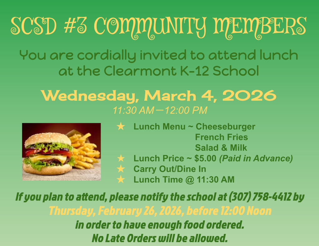 SCSD #3 Community Lunch Flyer (March 2026)