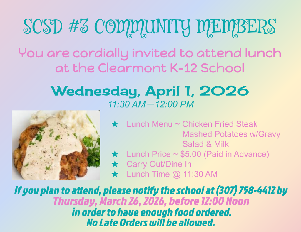 SCSD #3 Community Lunch Flyer (April 2026)