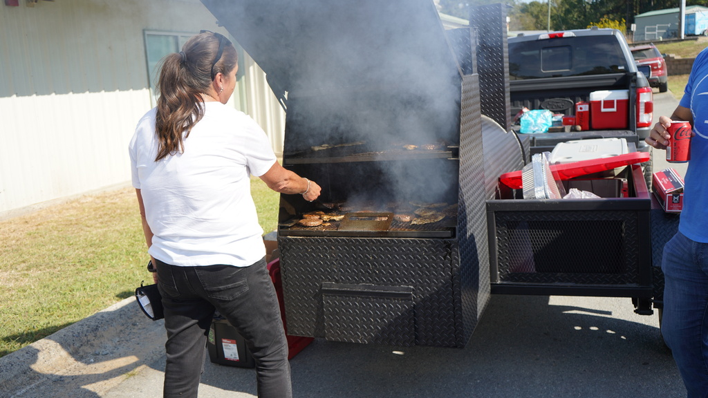 photo of grilling hamburgers