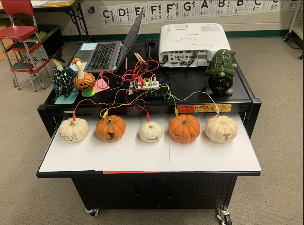 Students creating and playing their compositions.