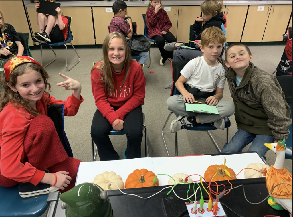 Students creating and playing their compositions.