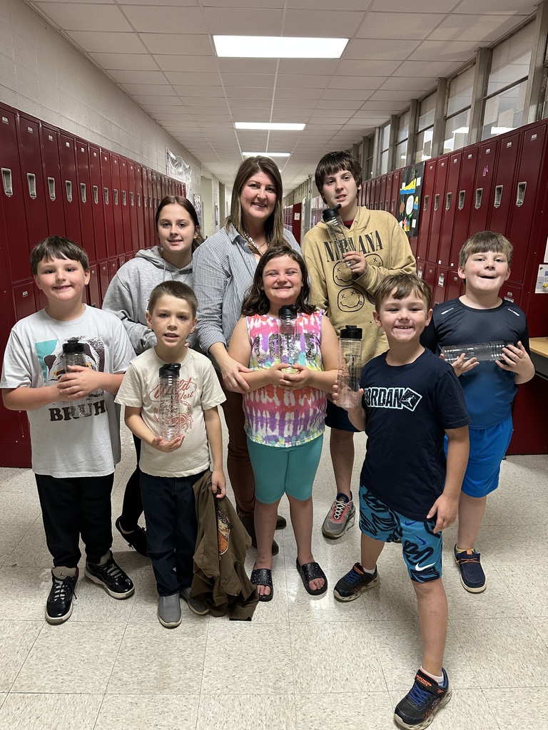 students with water bottles