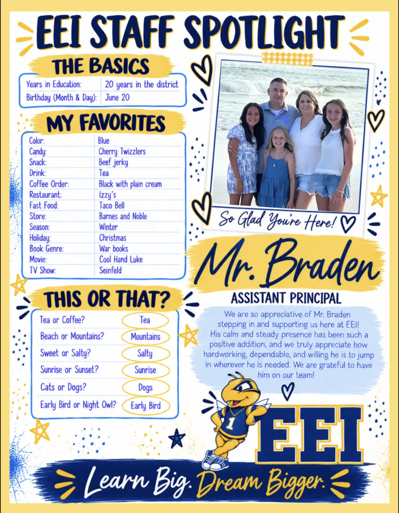 Staff Spotlight - Mr. Braden