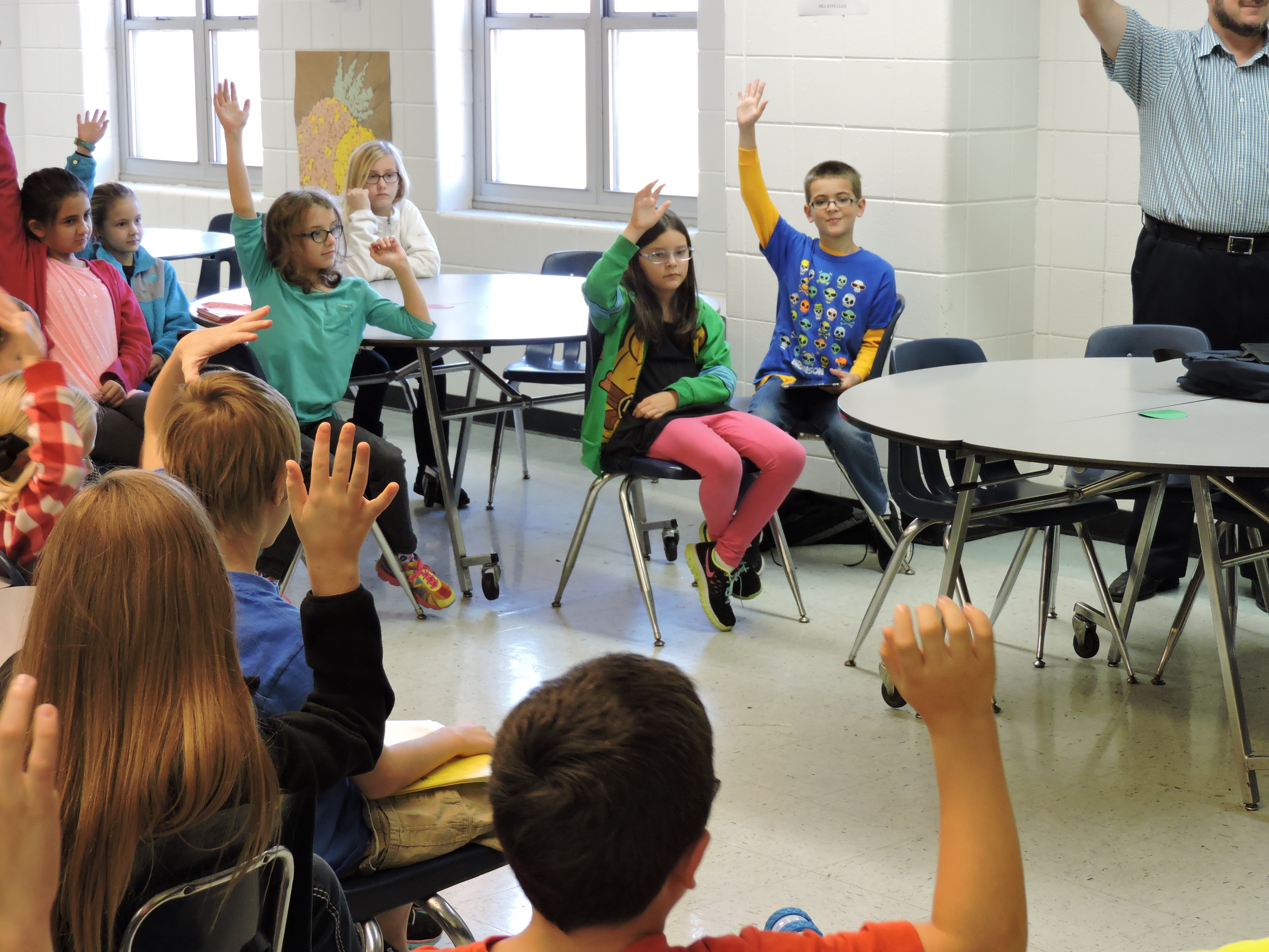 Students interacting and engaging with teacher