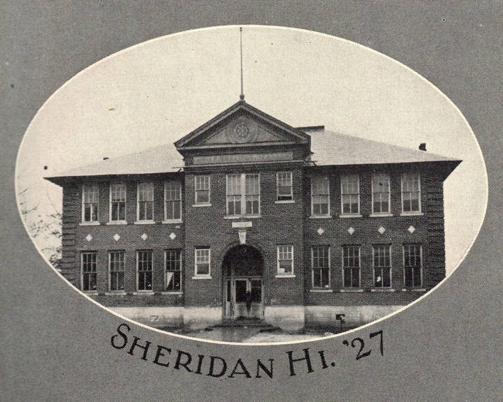 Picture of Sheridan High School in 1927