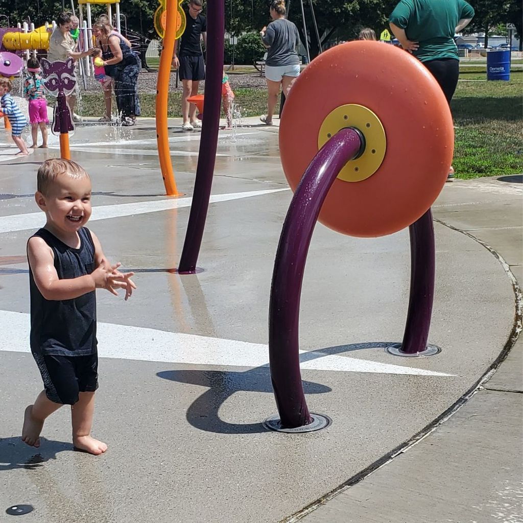 July 2025 PIP group connection photos from Arcola splash pad